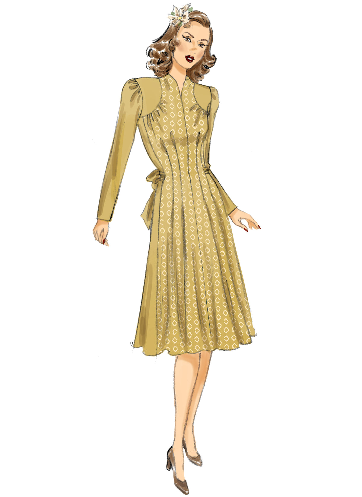 Butterick B6485 sewing pattern envelope showing misses dress designs