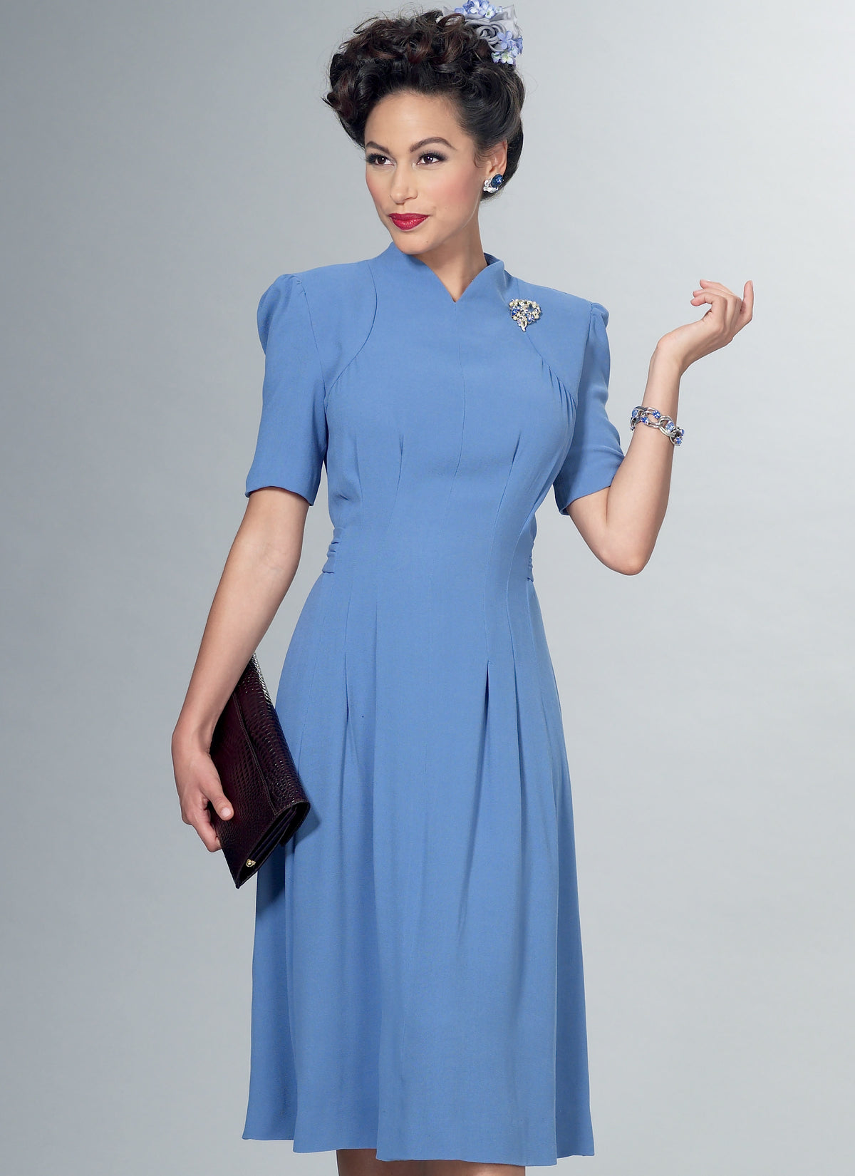 Butterick B6485 sewing pattern envelope showing misses dress designs