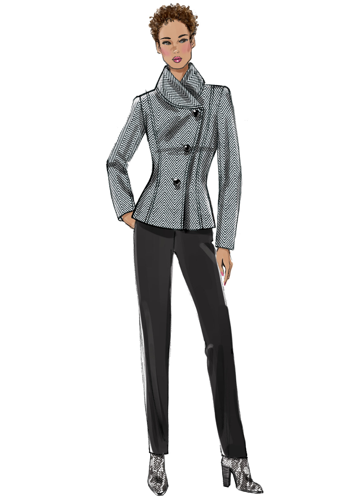Butterick B6497 sewing pattern envelope showing misses jacket and coat designs