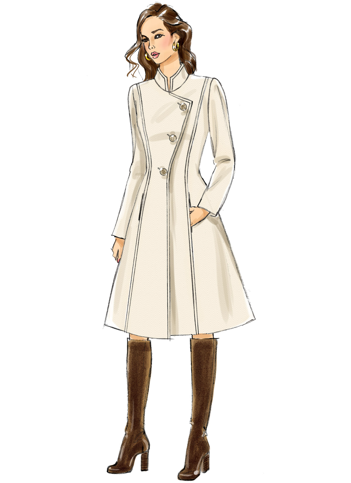 Butterick B6497 sewing pattern envelope showing misses jacket and coat designs