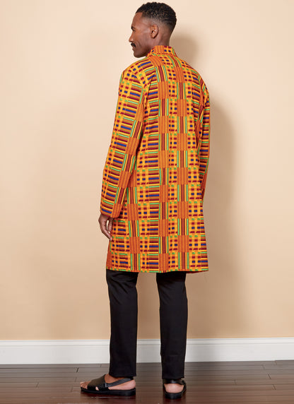 Butterick B6534 sewing pattern envelope showing unisex coat designs