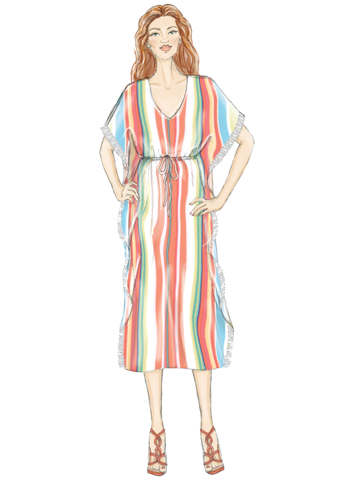 Butterick B6559 sewing pattern envelope showing misses tops, tunic and caftan designs