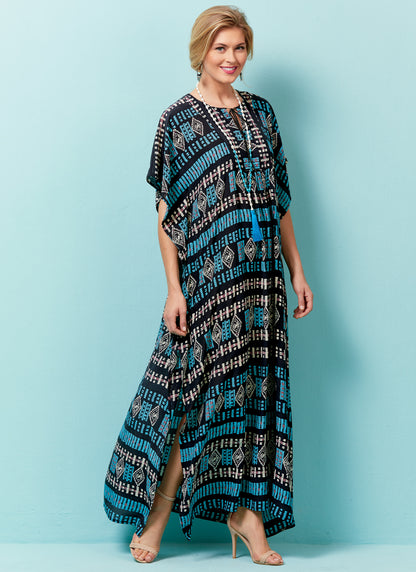 Butterick B6559 sewing pattern envelope showing misses tops, tunic and caftan designs