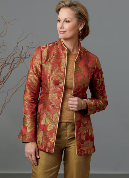 Butterick B6602 sewing pattern envelope showing misses lined jacket designs