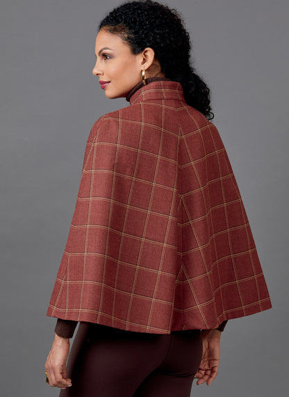 Butterick B6603 sewing pattern envelope showing misses lined cape designs