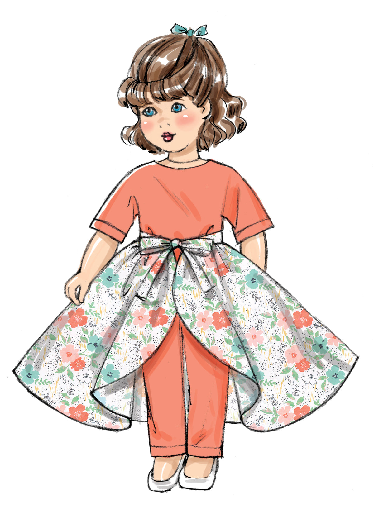 Butterick B6606 sewing pattern envelope showing doll clothes designs