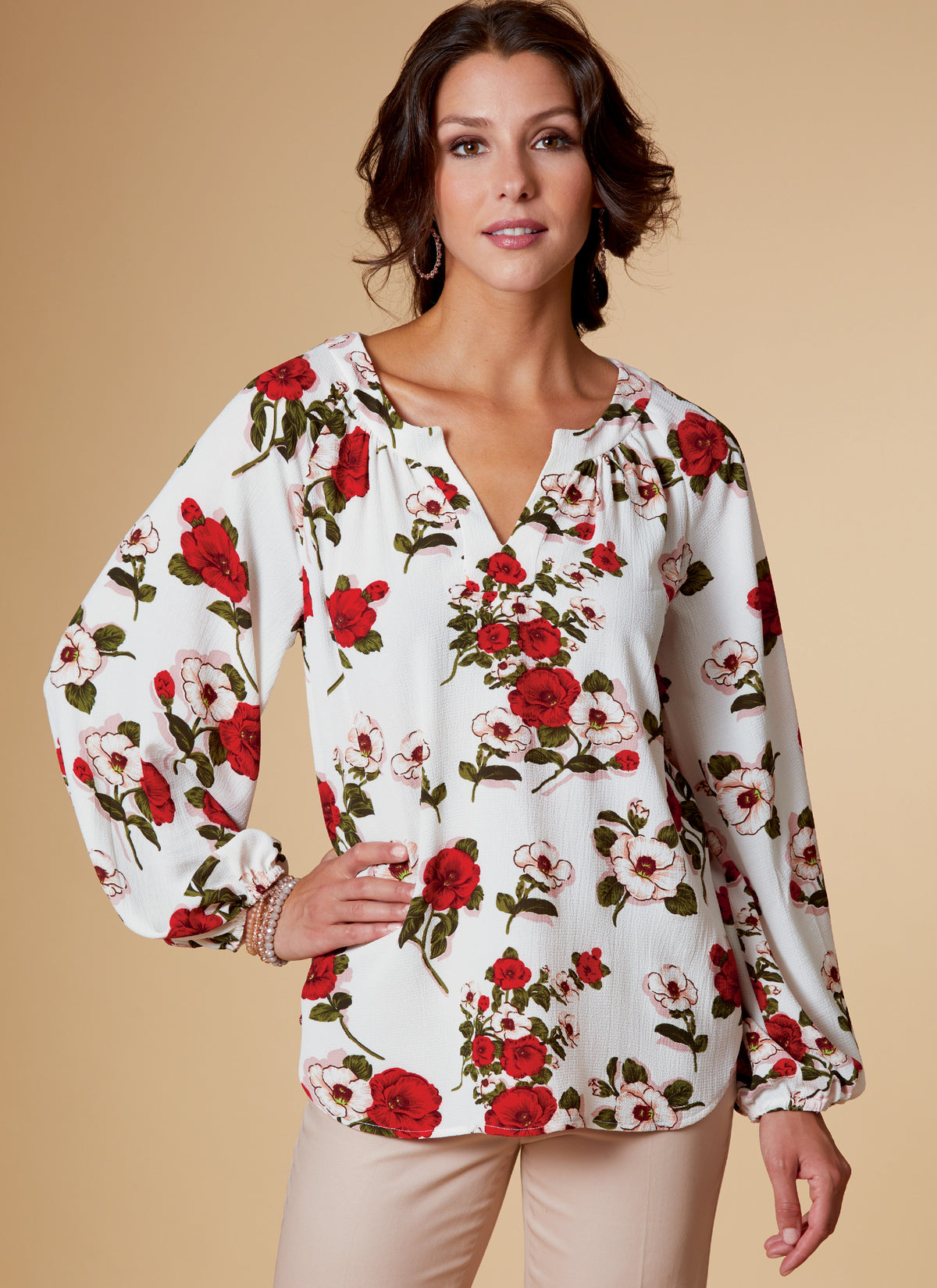 Butterick B6632 sewing pattern envelope showing misses raglan top designs