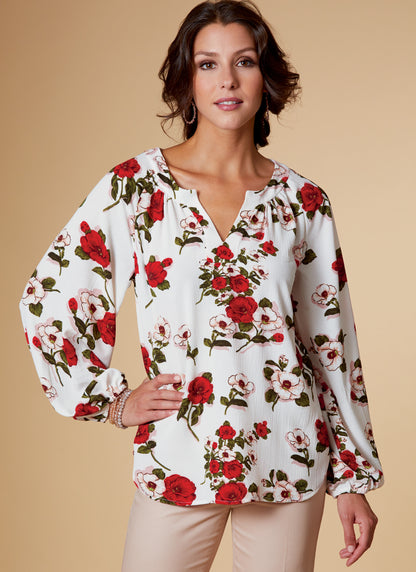 Butterick B6632 sewing pattern envelope showing misses raglan top designs