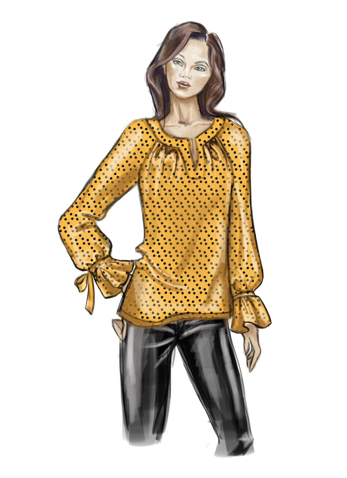 Butterick B6632 sewing pattern envelope showing misses raglan top designs