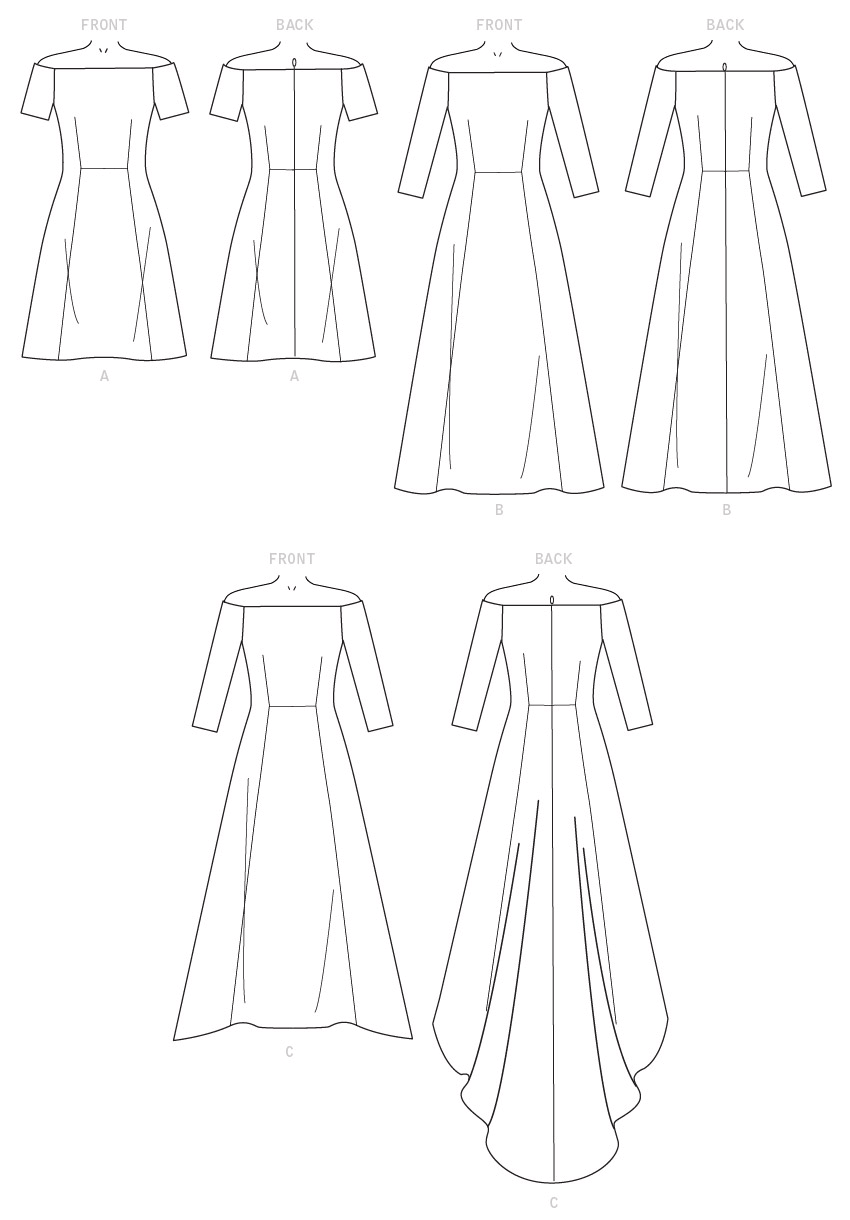 Butterick B6639 sewing pattern envelope showing misses special occasion dress designs
