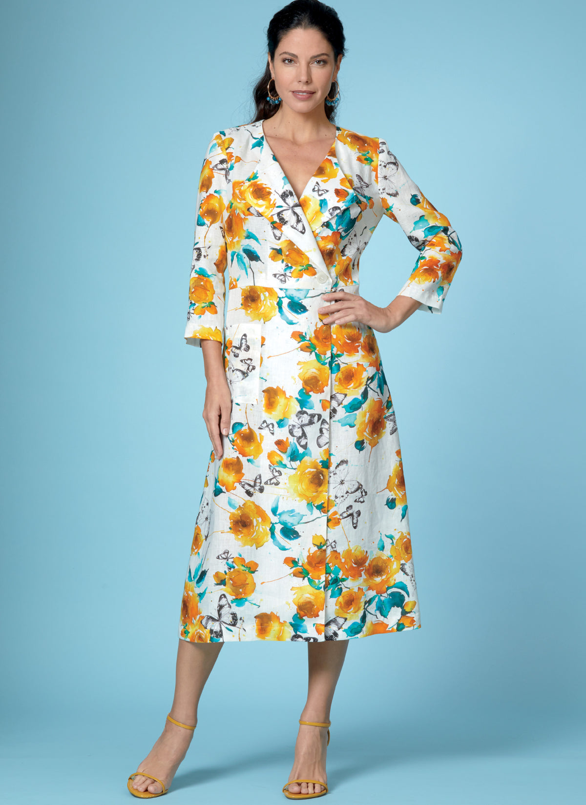 Butterick B6670 sewing pattern envelope showing a fitted button-front top and dress