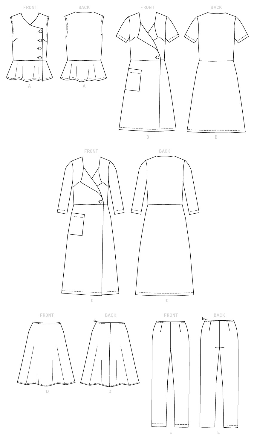 Butterick B6670 sewing pattern envelope showing a fitted button-front top and dress