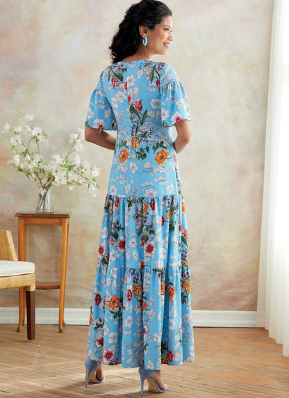 Butterick B6678 sewing pattern envelope showing an unlined dress, close fitting through the bust