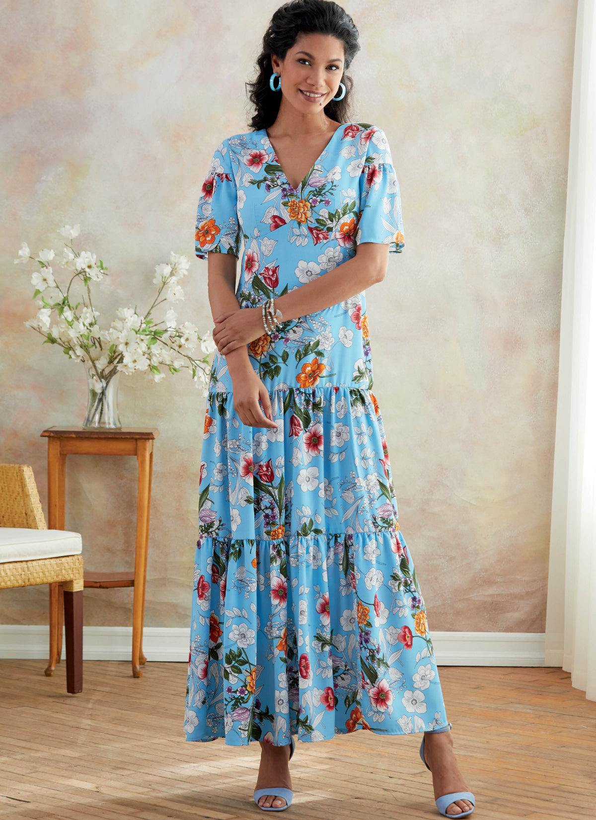 Butterick B6678 sewing pattern envelope showing an unlined dress, close fitting through the bust