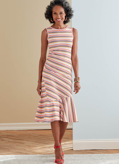 Butterick B6680 sewing pattern envelope showing a close-fitting dress with side gathers