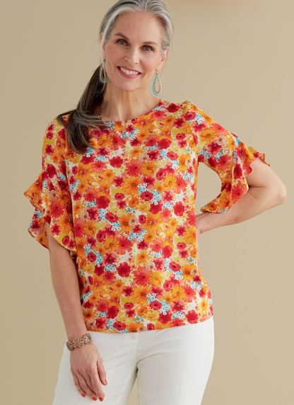 Butterick B6687 sewing pattern envelope showing a semi-fitted top