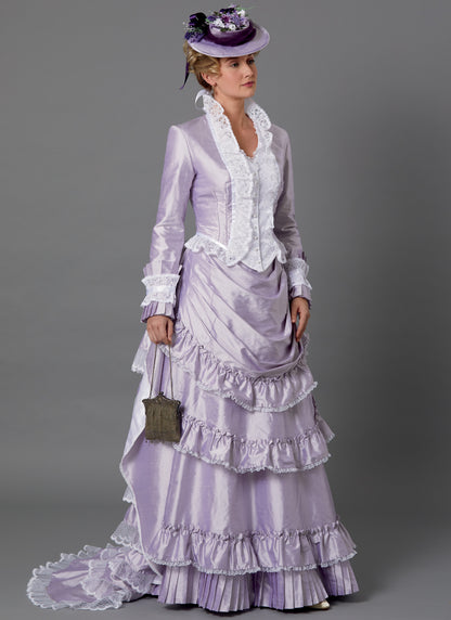Butterick B6692 sewing pattern envelope showing a fitted button-front jacket and skirt costume