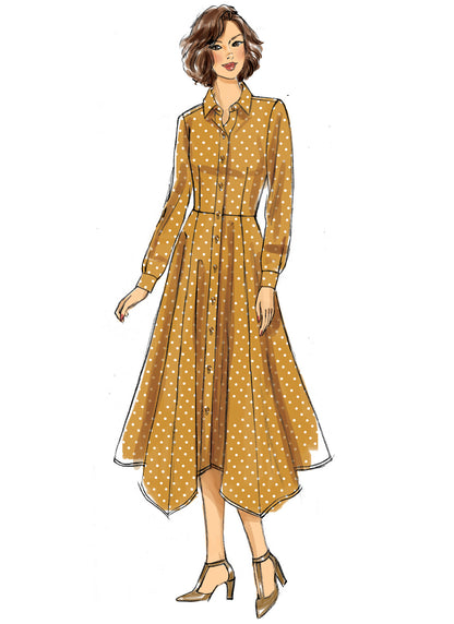 Butterick B6702 sewing pattern envelope showing a dress with a fitted bodice and flared skirt