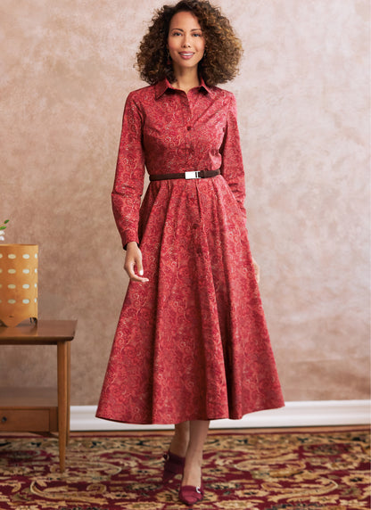 Butterick B6702 sewing pattern envelope showing a dress with a fitted bodice and flared skirt