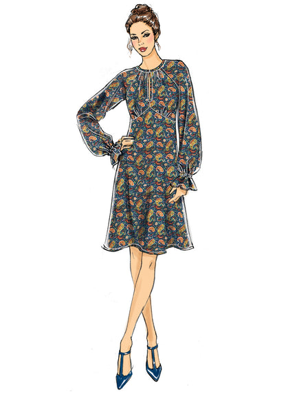 Butterick B6705 sewing pattern envelope showing a close-fitting dress in two lengths