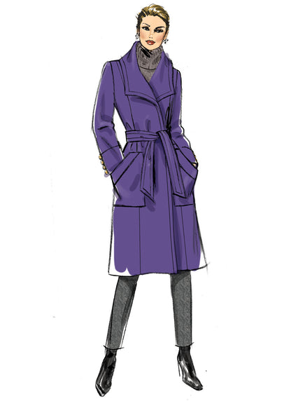 Butterick B6720 sewing pattern envelope showing a lined, loose-fitting jacket and coat