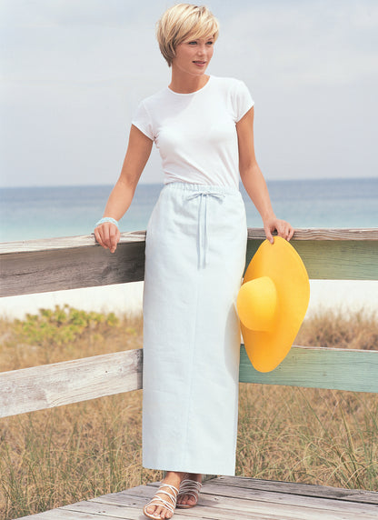 Butterick B6742 sewing pattern envelope showing misses' skirt, shorts and trousers designs
