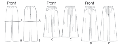Butterick B6750 sewing pattern envelope showing misses' shorts and trousers designs
