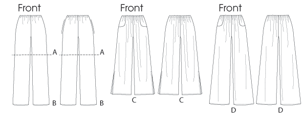 Butterick B6750 sewing pattern envelope showing misses' shorts and trousers designs