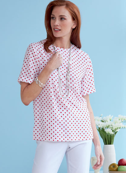 Butterick B6751 sewing pattern envelope showing misses' pullover top designs