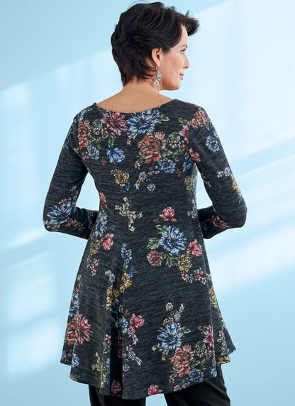Butterick B6752 sewing pattern envelope showing misses' flared tunic designs