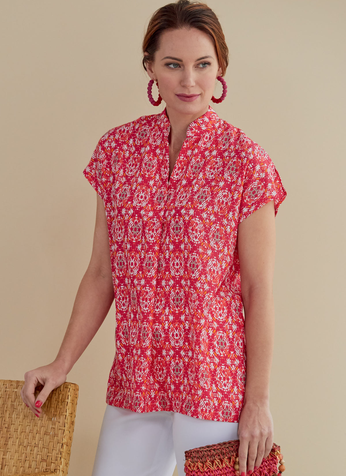 Butterick B6768 sewing pattern envelope showing misses' pull-on top designs