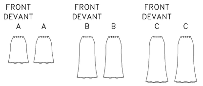 Butterick B6799 sewing pattern envelope showing misses' bias a-line skirt designs