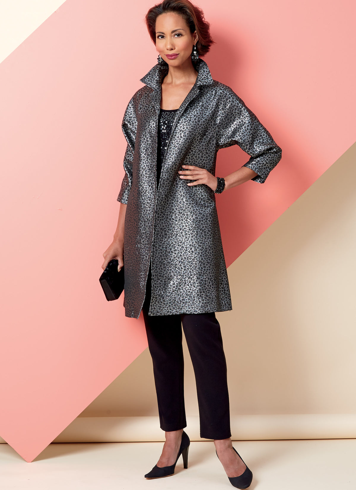 Butterick B6802 sewing pattern envelope showing women's loose fitting jacket designs
