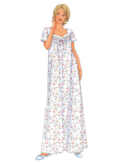 Butterick B6838 sewing pattern envelope showing women's nightgown designs