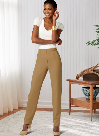 Butterick B6845 sewing pattern envelope showing women's tapered trousers designs