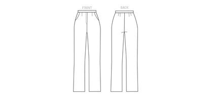 Butterick B6845 sewing pattern envelope showing women's tapered trousers designs