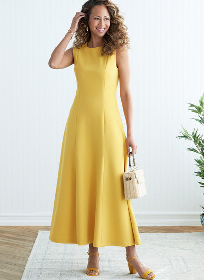 Butterick B6850 sewing pattern envelope showing women's princess seam dress designs