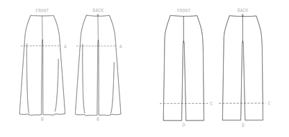 Butterick B6851 sewing pattern envelope showing women's trousers, capris & shorts designs