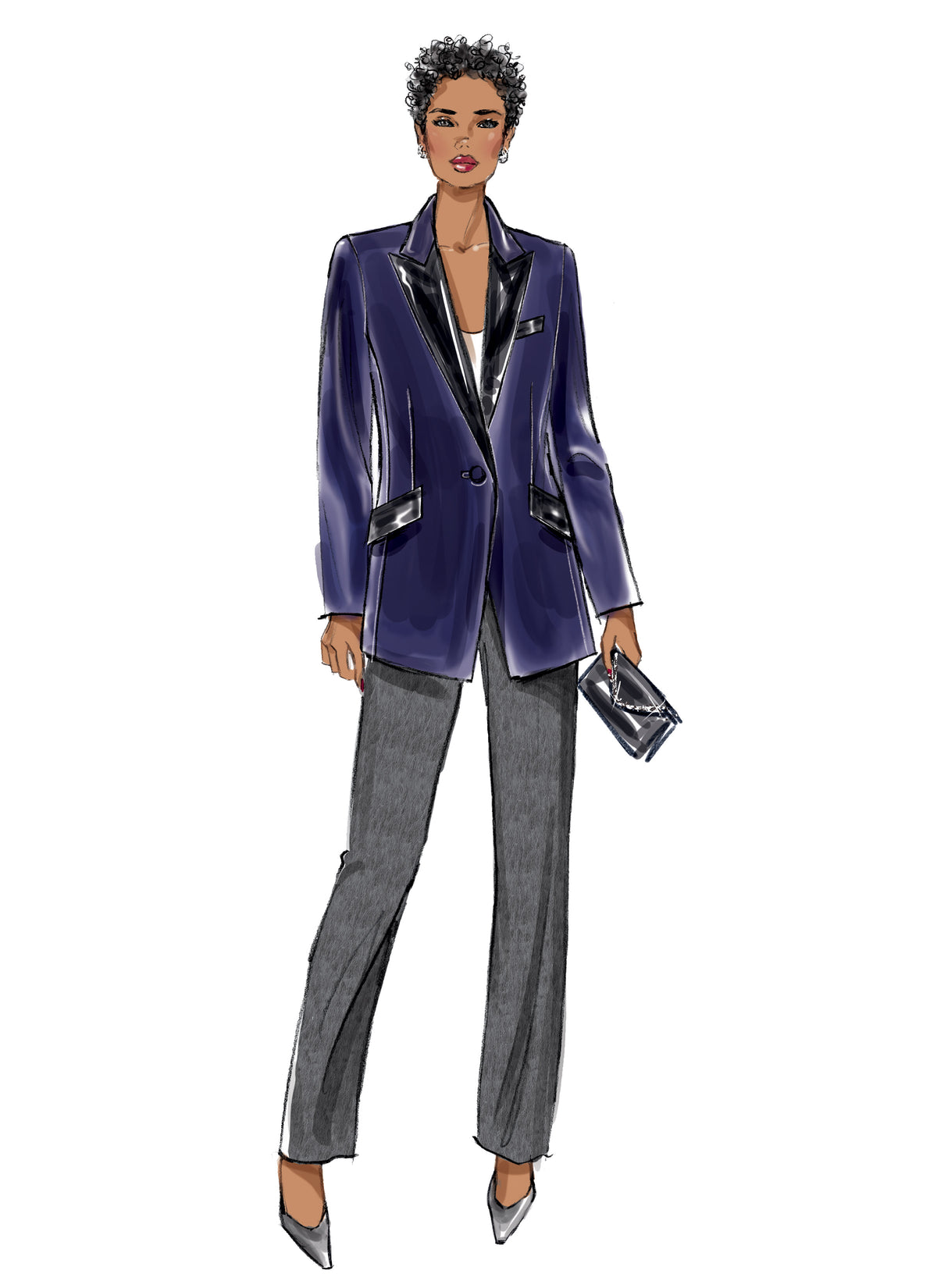 Butterick B6862 sewing pattern envelope showing misses' notched collar jacket designs