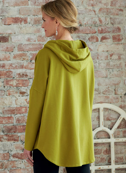 Butterick B6863 sewing pattern envelope showing misses' zip front hooded jacket designs