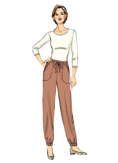 Butterick B6865 sewing pattern envelope showing misses' pull-on trousers designs