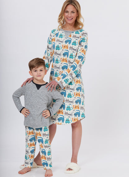 Butterick B6867 sewing pattern envelope showing unisex loungewear top, tunic and trousers designs