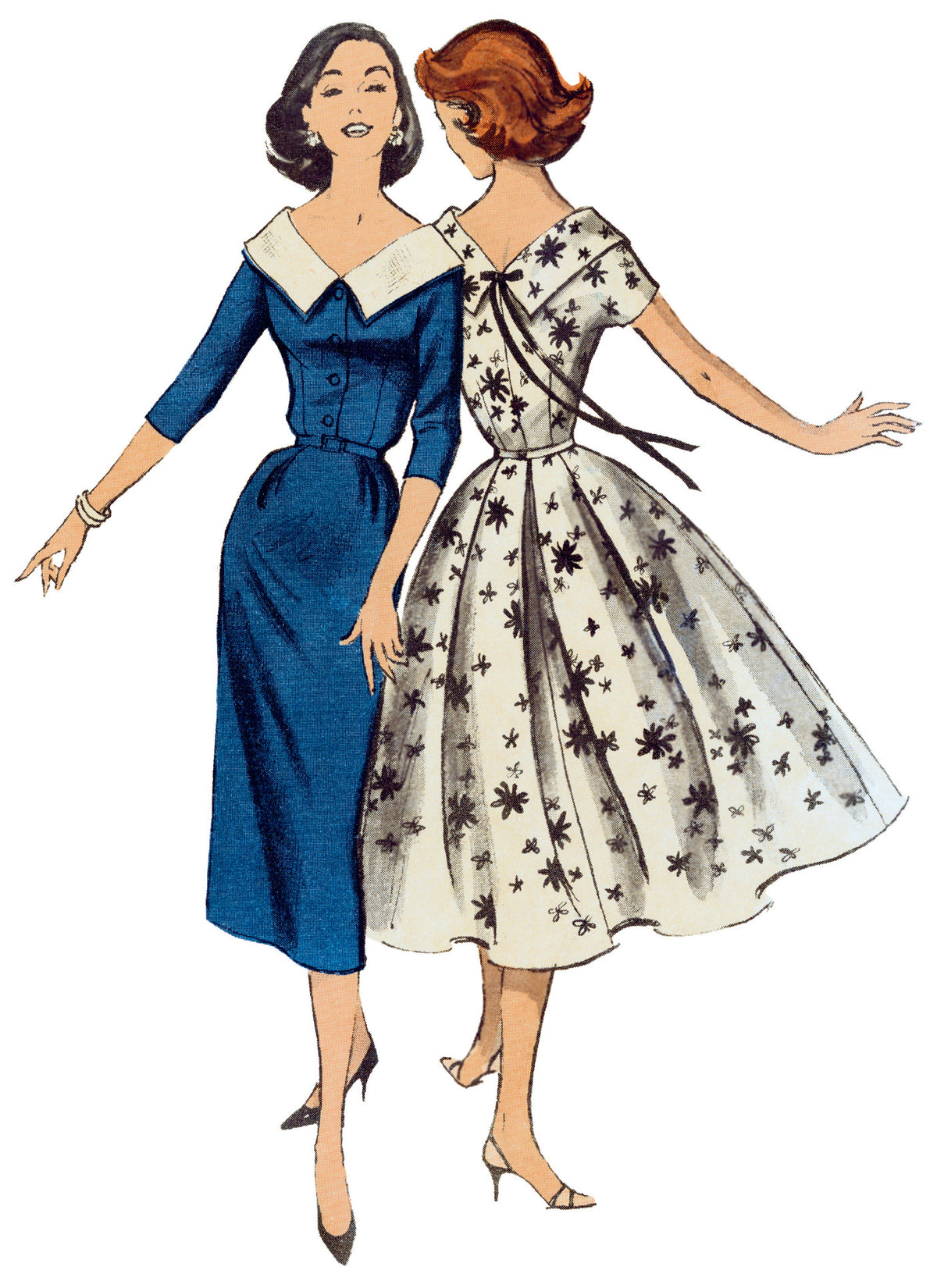 Butterick B6870 sewing pattern envelope showing misses' cape collar dress designs