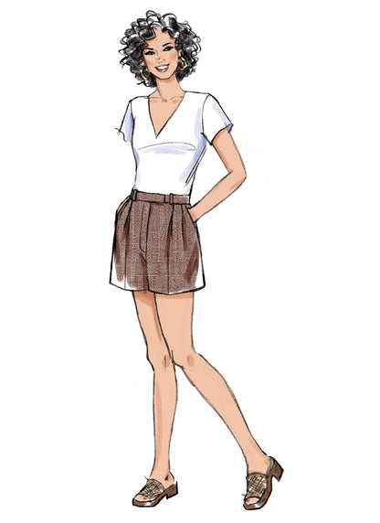 Butterick B6878 sewing pattern envelope showing misses' pleat front trousers designs