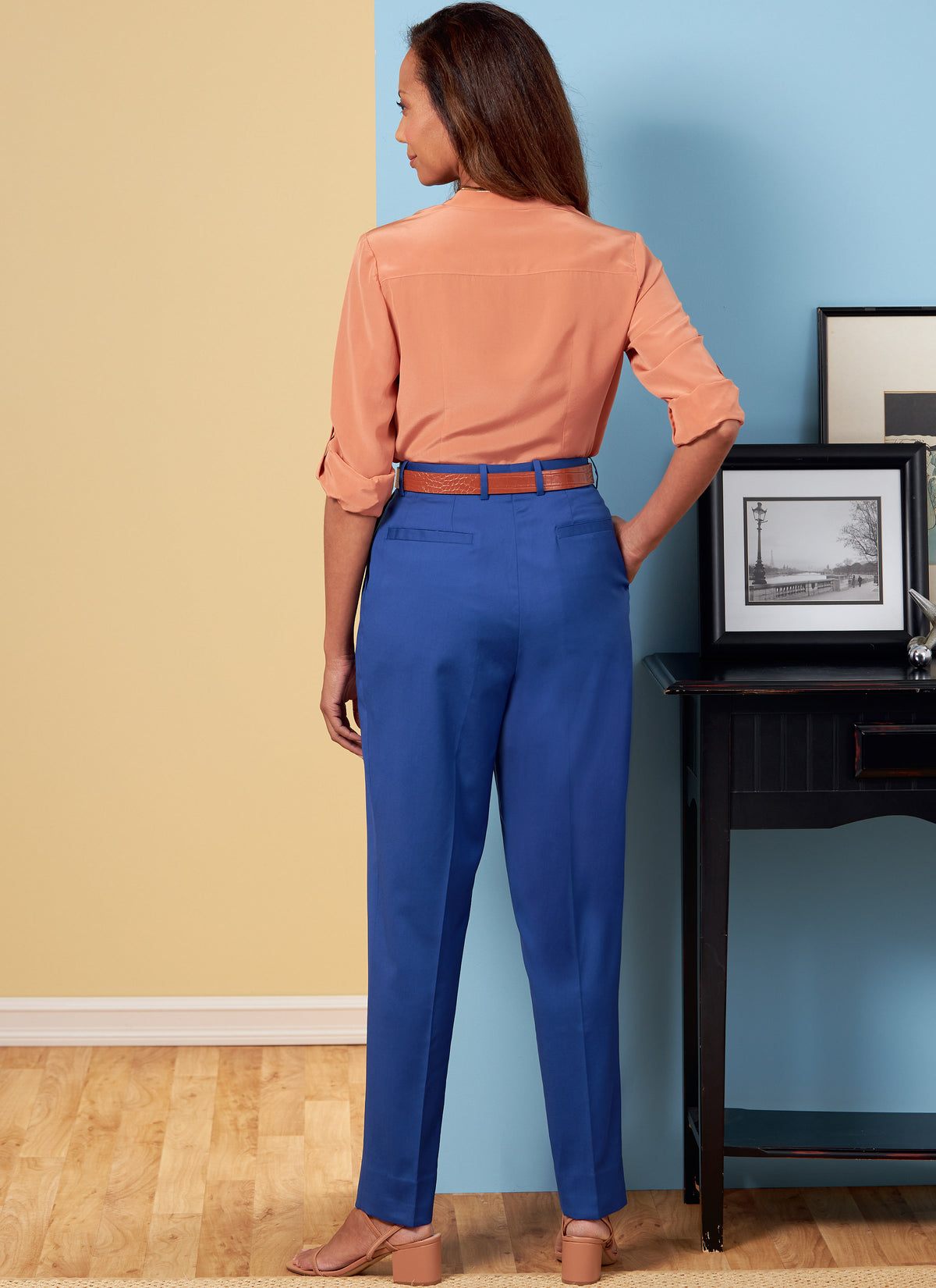 Butterick B6878 sewing pattern envelope showing misses' pleat front trousers designs