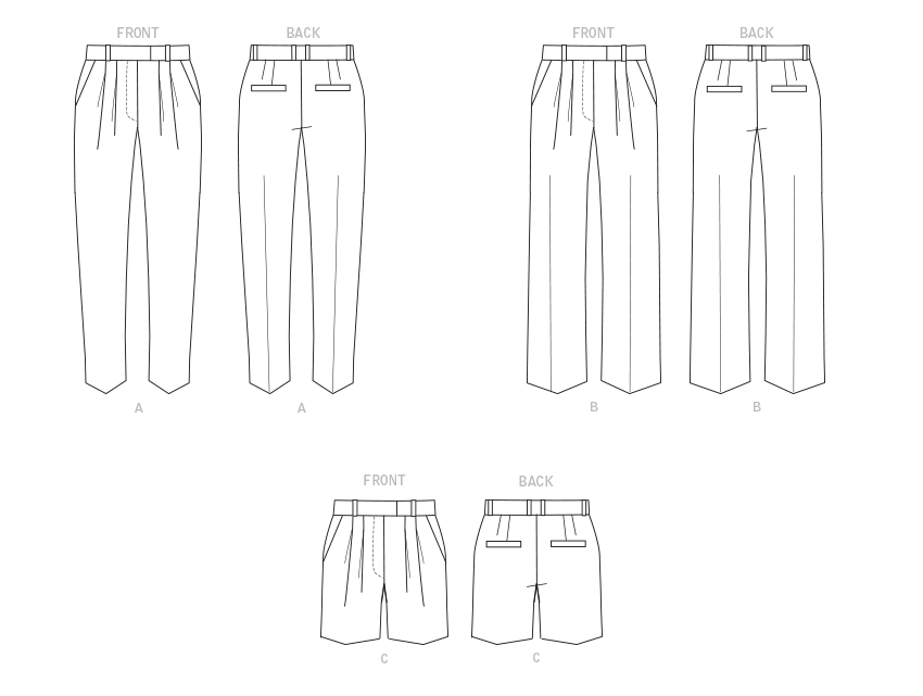 Butterick B6878 sewing pattern envelope showing misses' pleat front trousers designs