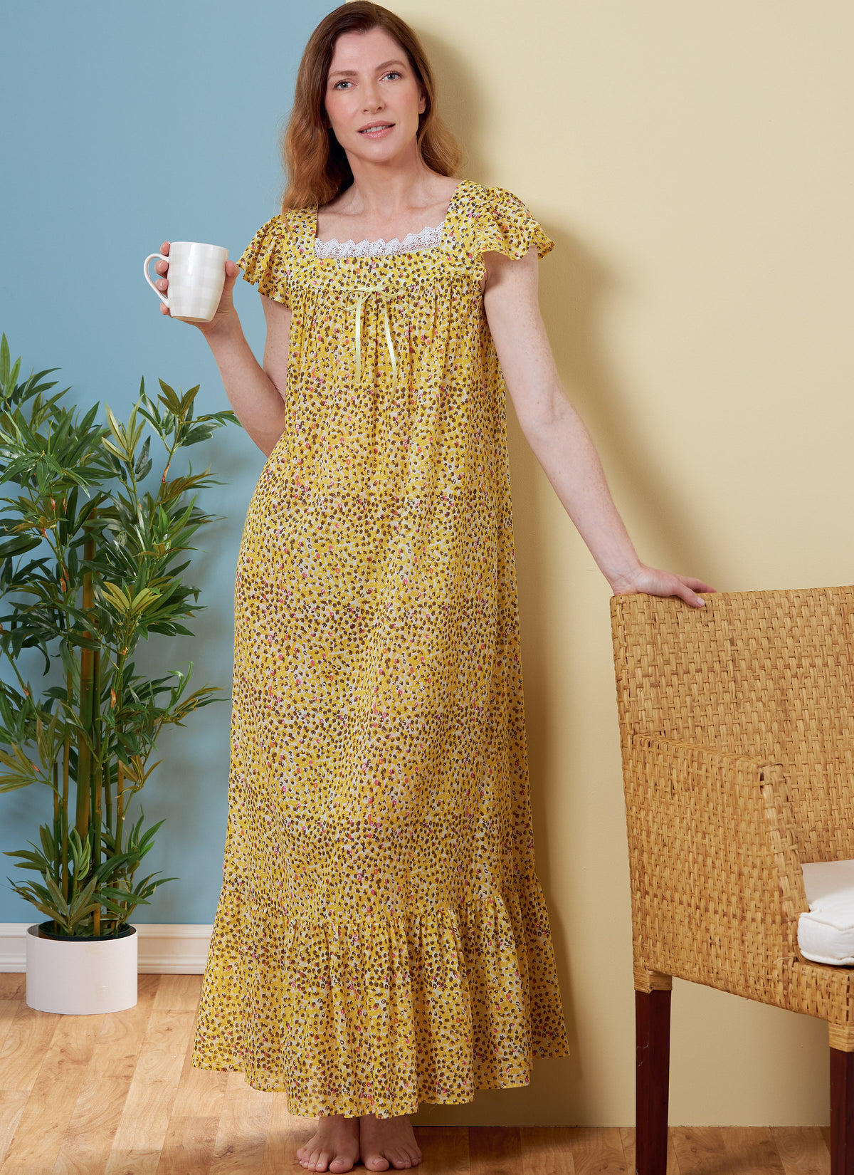 Butterick B6883 sewing pattern envelope showing misses' sleepwear top and nightdress designs