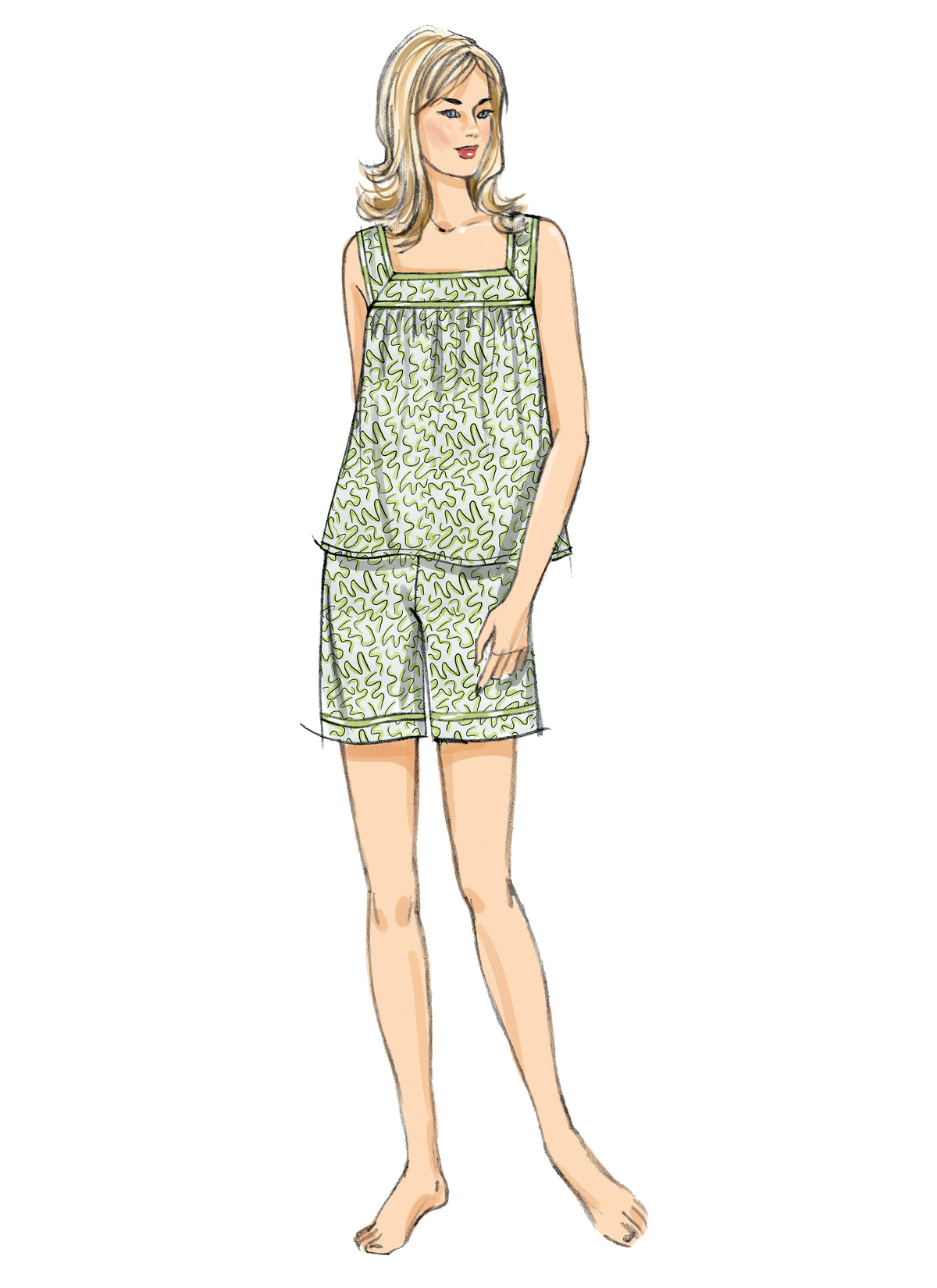 Butterick B6883 sewing pattern envelope showing misses' sleepwear top and nightdress designs