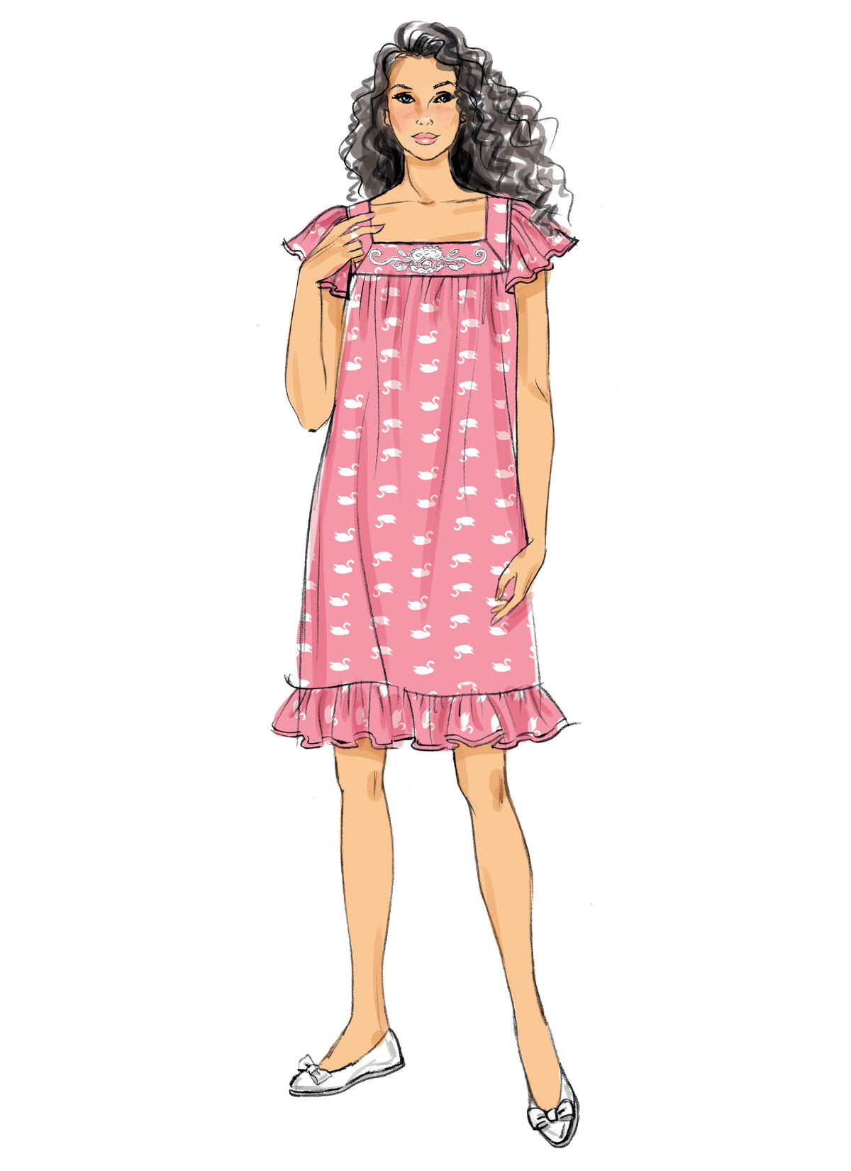 Butterick B6883 sewing pattern envelope showing misses' sleepwear top and nightdress designs