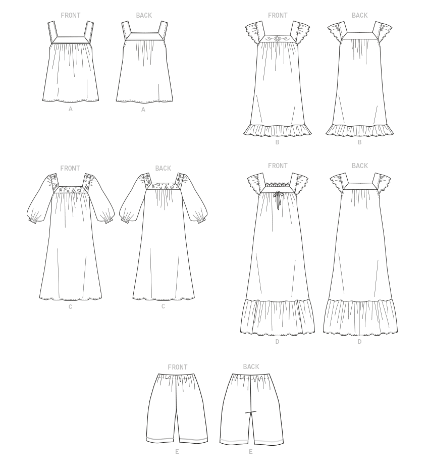 Butterick B6883 sewing pattern envelope showing misses' sleepwear top and nightdress designs